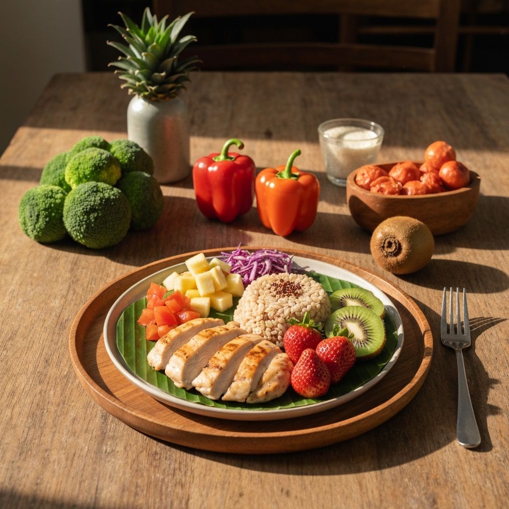 Ilustrasi nutrisi seimbang dan makanan sehat